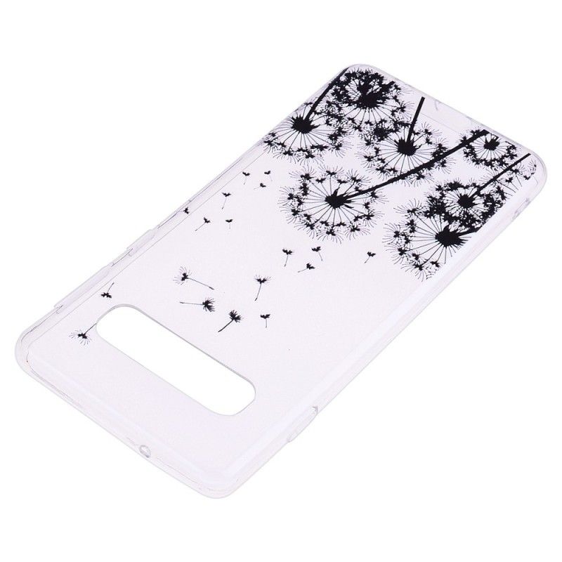 Coque Samsung Galaxy S10 Plus Transparente Pissenlits Noirs