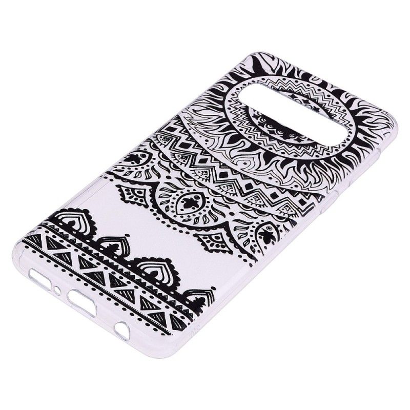 Coque Samsung Galaxy S10 Transparente Fleurs Mandala