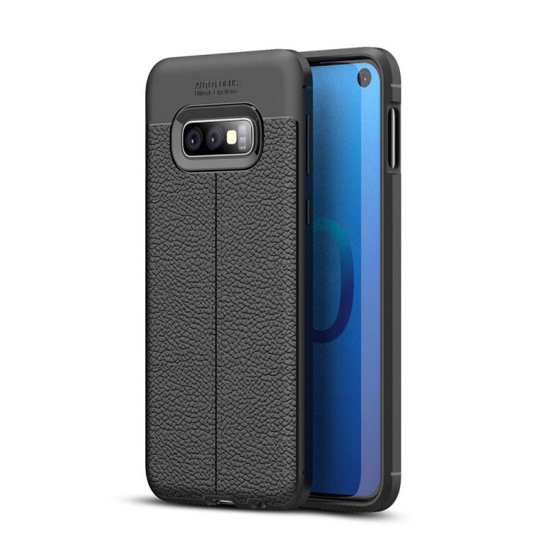 Coque Samsung Galaxy S10e Effet Cuir Litchi Double Line