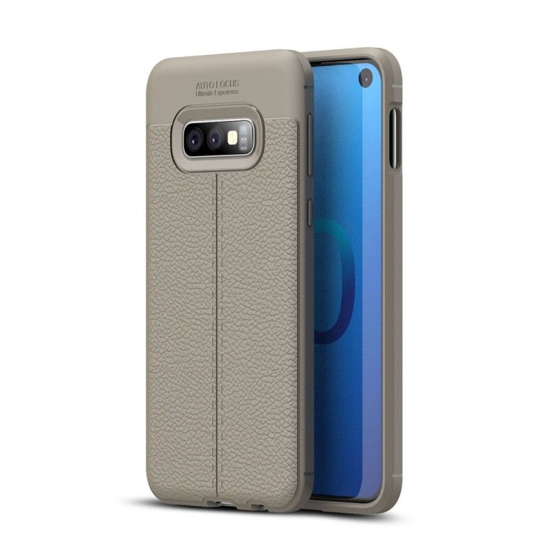 Coque Samsung Galaxy S10e Effet Cuir Litchi Double Line