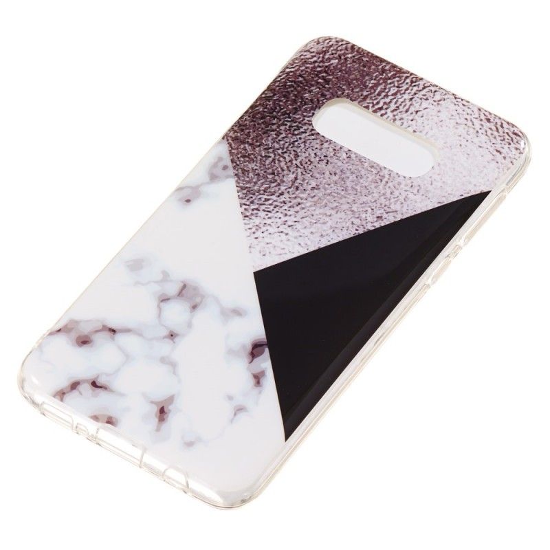 Coque Samsung Galaxy S10e Effet Marbre Geométrie Violet