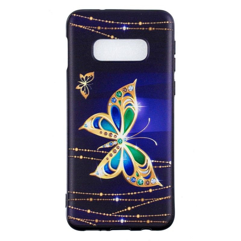 Coque Samsung Galaxy S10e En Relief Papillon Magique