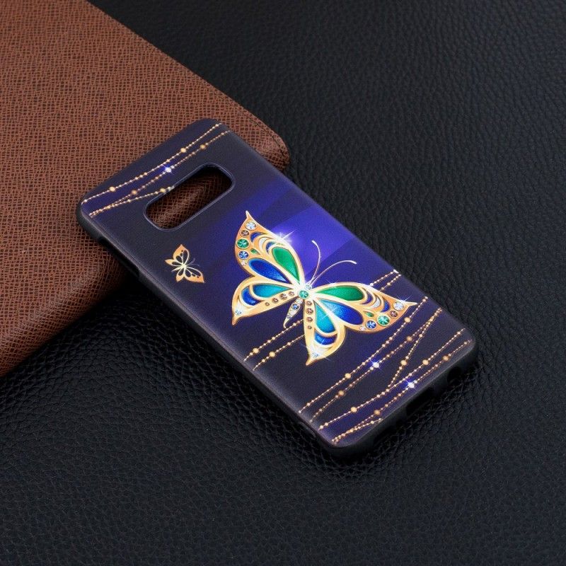 Coque Samsung Galaxy S10e En Relief Papillon Magique
