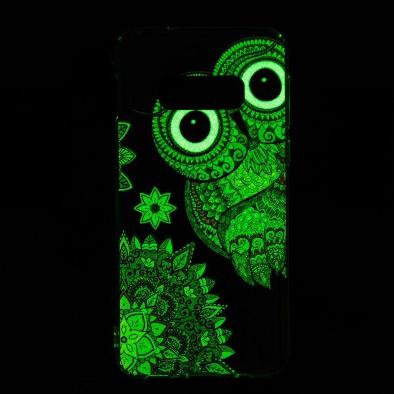 Coque Samsung Galaxy S10e Hibou Mandala Fluorescente