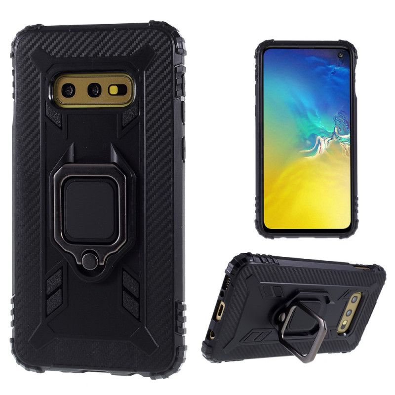 Coque Samsung Galaxy S10e Ring Et Fibre Carbone