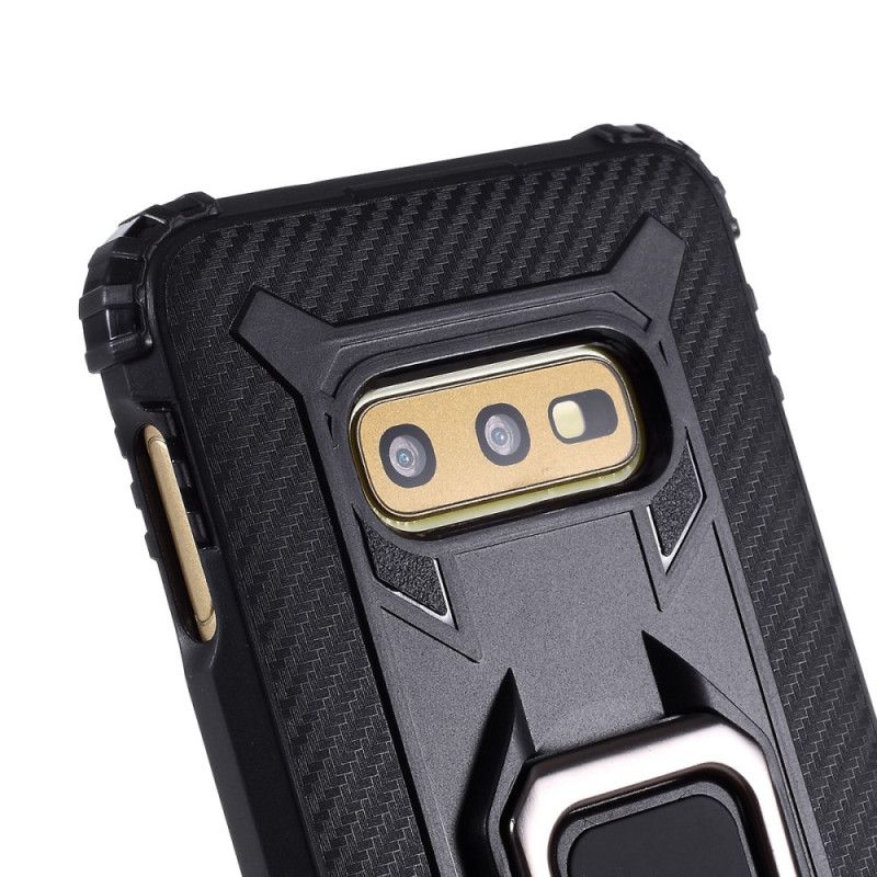 Coque Samsung Galaxy S10e Ring Et Fibre Carbone