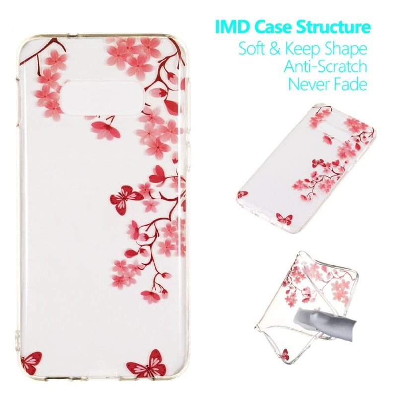 Coque Samsung Galaxy S10e Transparente Arbre Fleuri