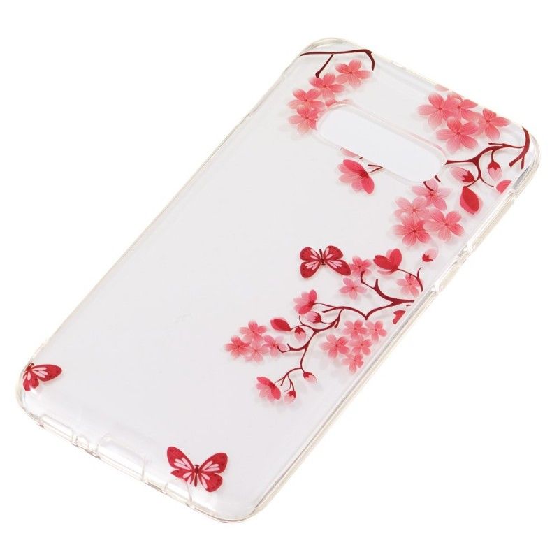 Coque Samsung Galaxy S10e Transparente Arbre Fleuri