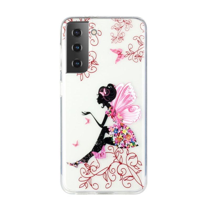 Coque Samsung Galaxy S2 5g Transparente Fée Fleurie