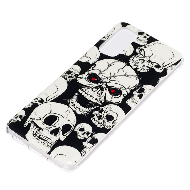 Coque Samsung Galaxy S20 Attention Têtes De Mort Fluorescente