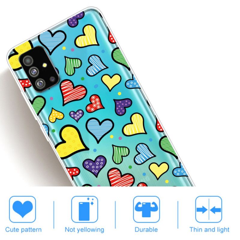 Coque Samsung Galaxy S20 Coeurs Multicolors