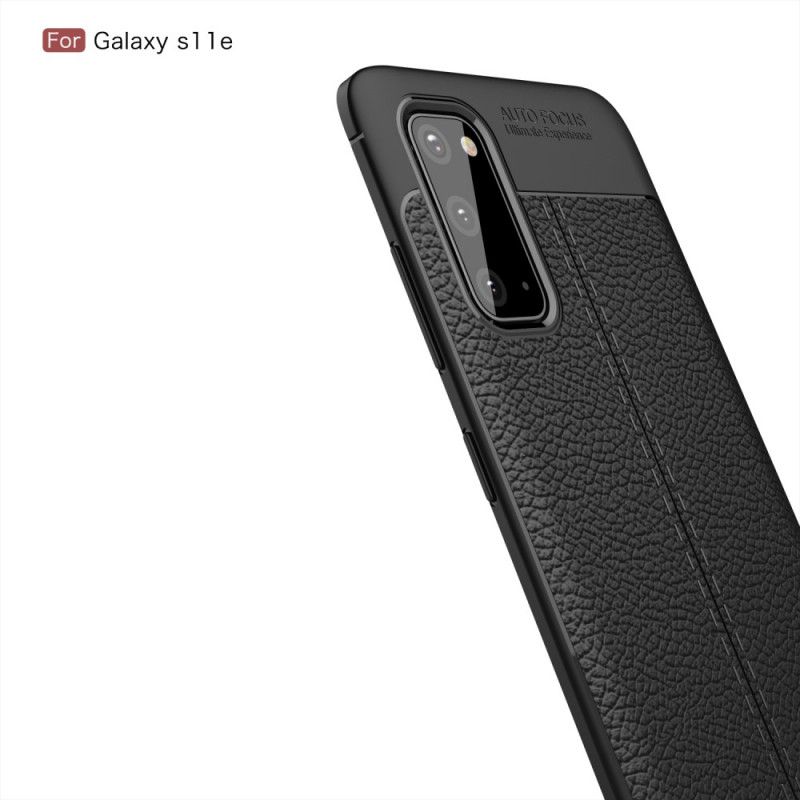 Coque Samsung Galaxy S20 Effet Cuir Litchi Double Line