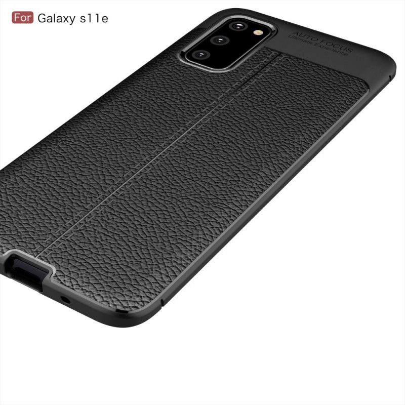 Coque Samsung Galaxy S20 Effet Cuir Litchi Double Line