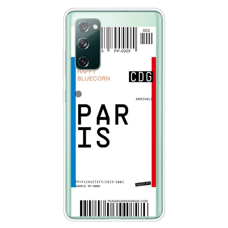 Coque Samsung Galaxy S20 Fe Boarding Pass To Paris