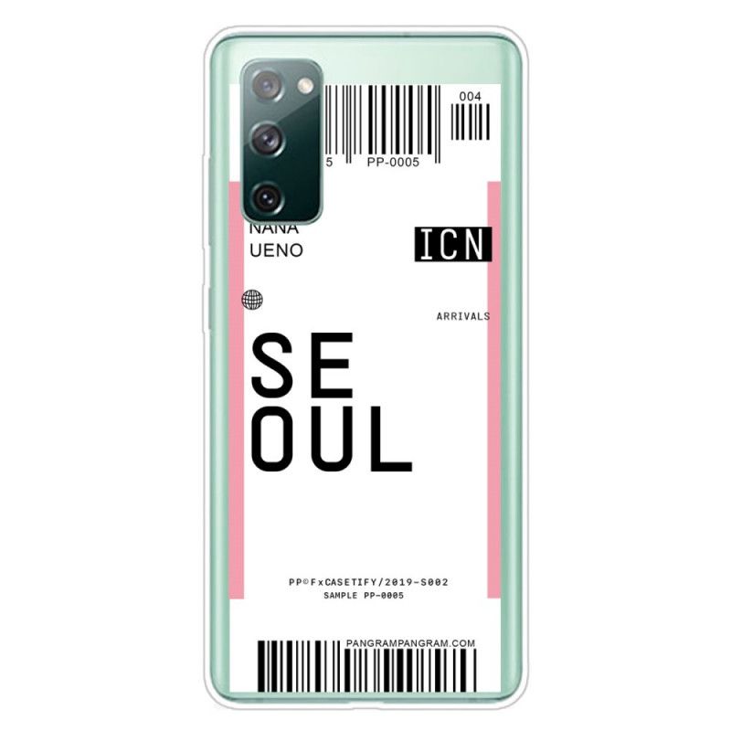 Coque Samsung Galaxy S20 Fe Boarding Pass To Seoul