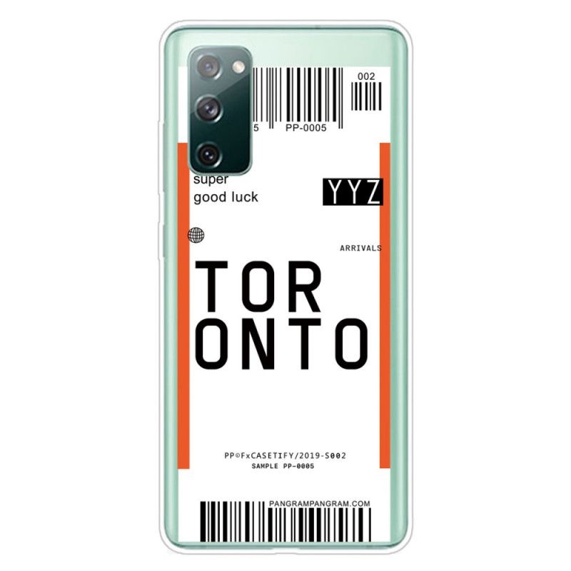 Coque Samsung Galaxy S20 Fe Boarding Pass To Toronto