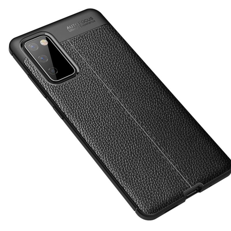 Coque Samsung Galaxy S20 Fe Effet Cuir Litchi Double Line