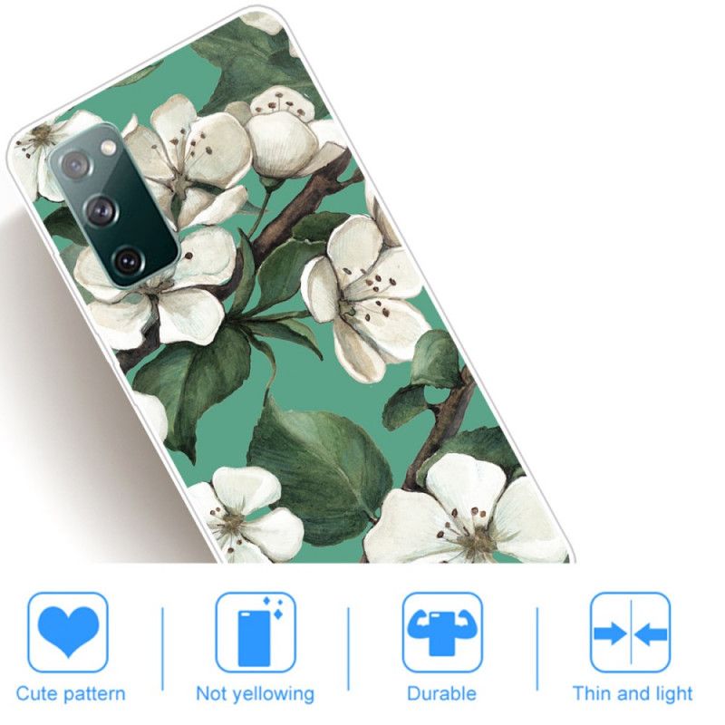 Coque Samsung Galaxy S20 Fe Fleurs Blanches Peintes