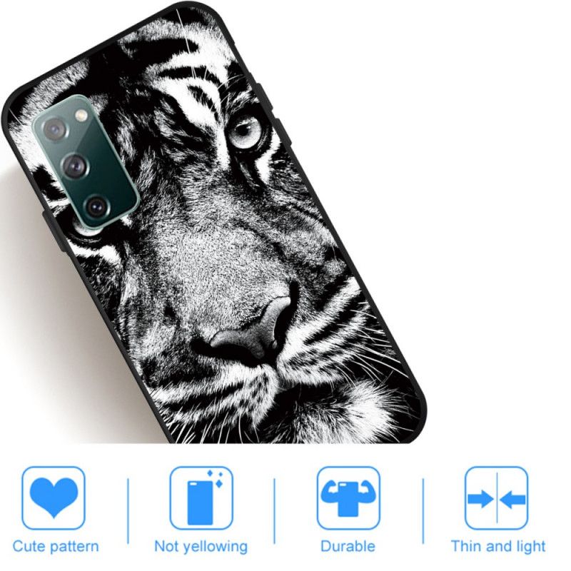 Coque Samsung Galaxy S20 Fe Tigre Noir Et Blanc