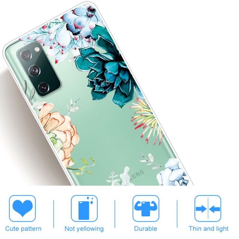 Coque Samsung Galaxy S20 Fe Transparente Fleurs Aquarelle