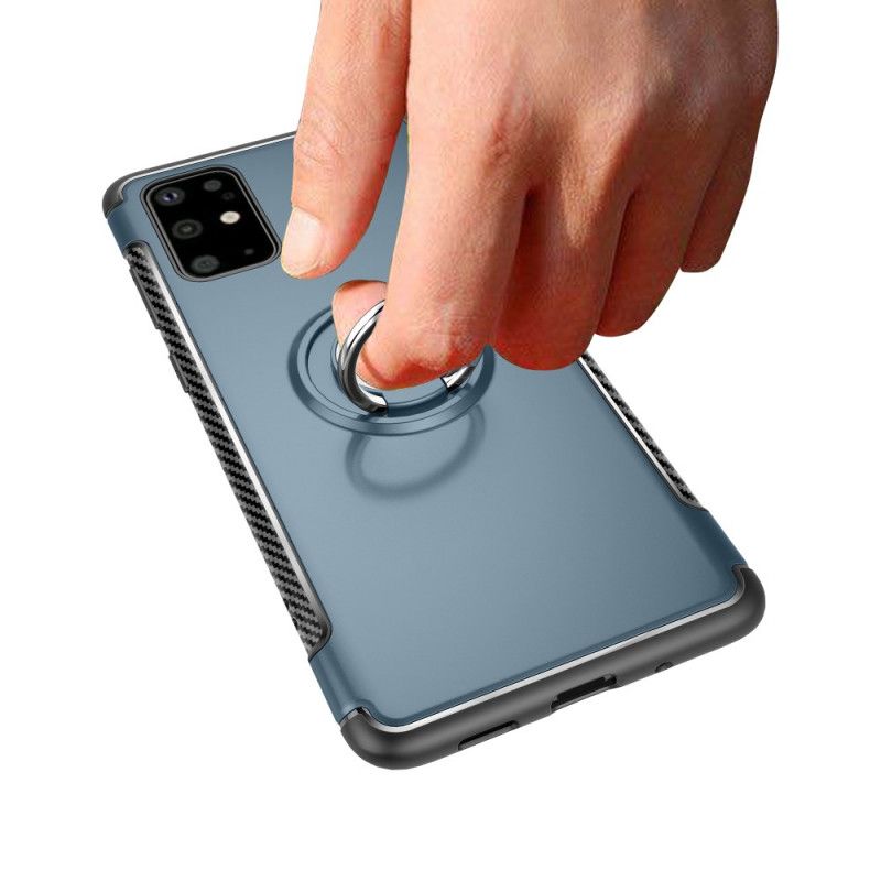 Coque Samsung Galaxy S20 Fibre Carbone Anneau Métallique