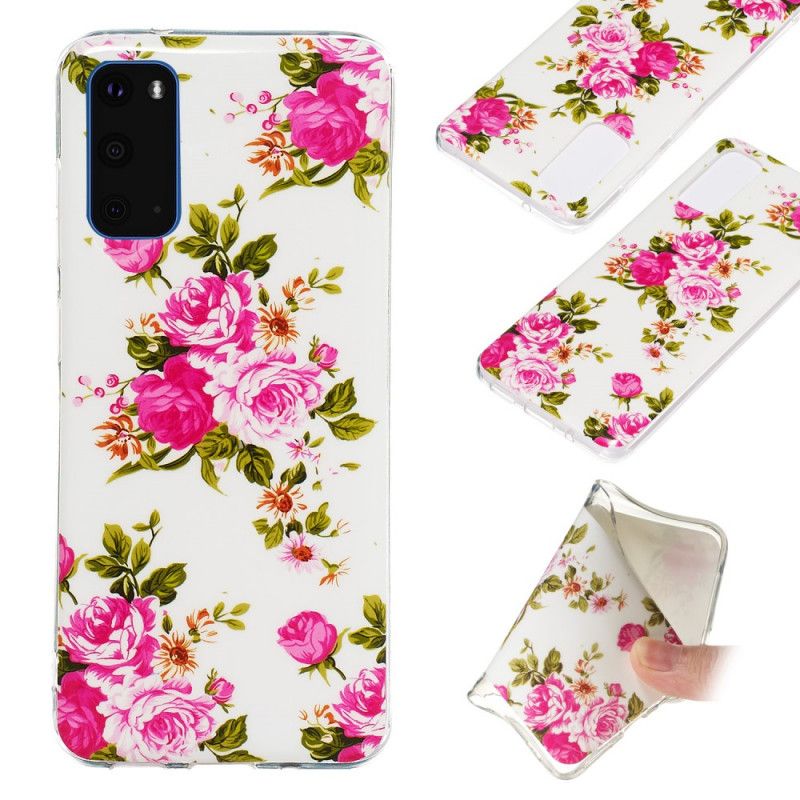 Coque Samsung Galaxy S20 Fleurs Liberty Fluorescente