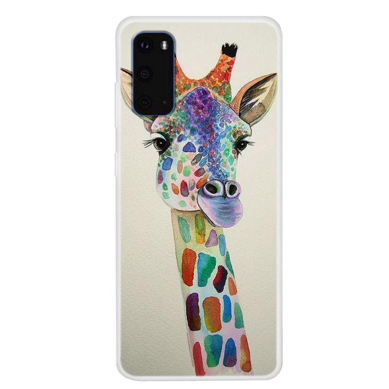 Coque Samsung Galaxy S20 Girafe Colorée