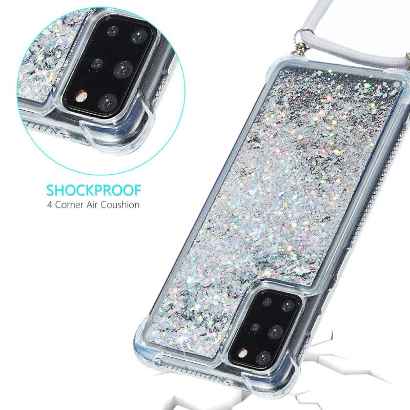 Coque Samsung Galaxy S20 Plus / S20 Plus 5g Paillettes Avec Cordon