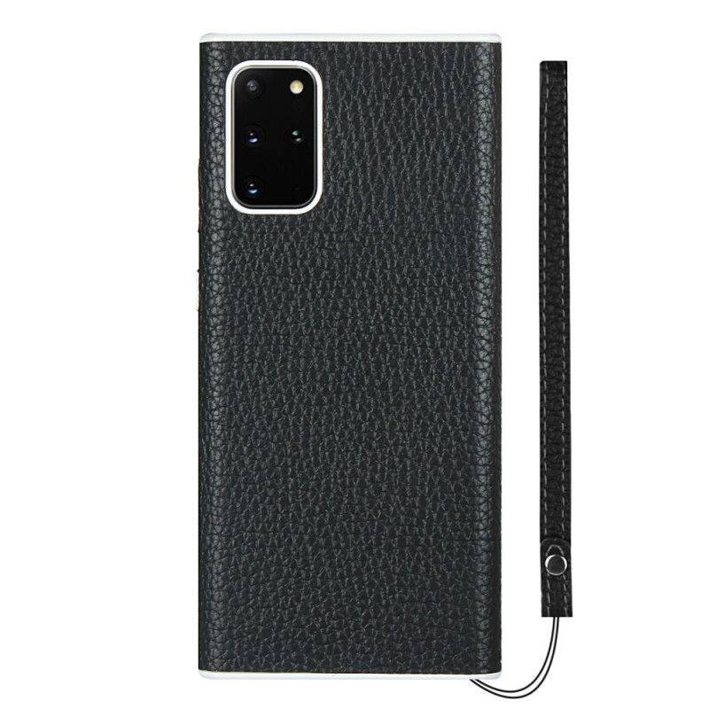 Coque Samsung Galaxy S20 Plus / S20 Plus 5g Véritable Cuir Litchi Avec Lanière