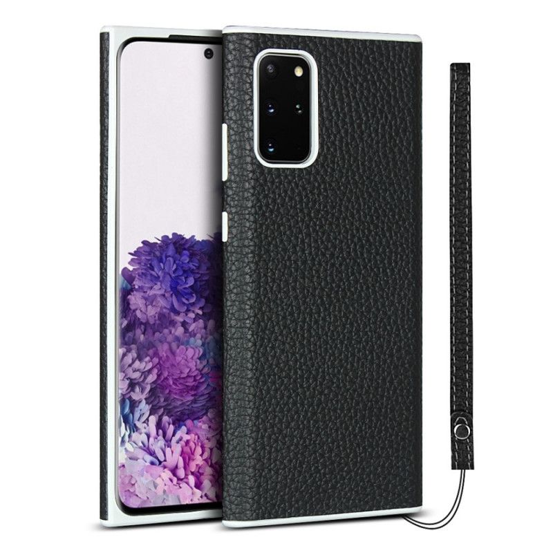 Coque Samsung Galaxy S20 Plus / S20 Plus 5g Véritable Cuir Litchi Avec Lanière