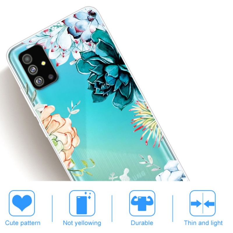 Coque Samsung Galaxy S20 Transparente Fleurs Aquarelle