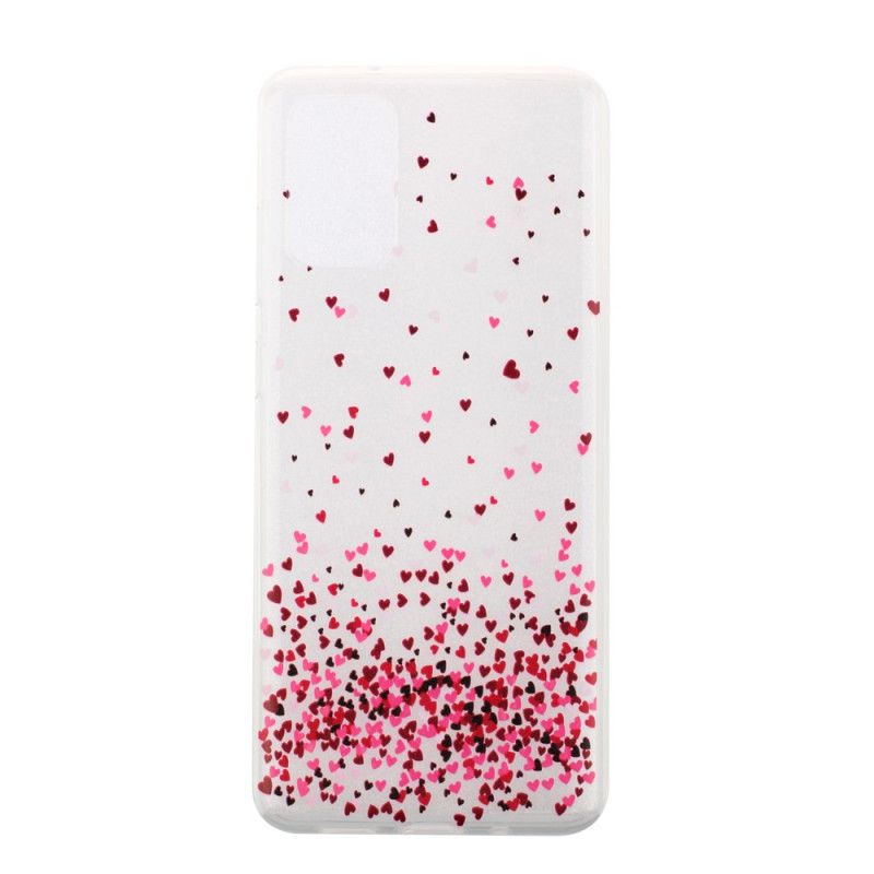 Coque Samsung Galaxy S20 Transparente Multiples Coeurs Rouges