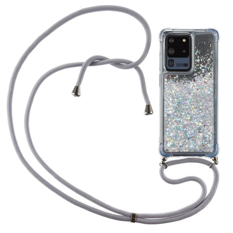 Coque Samsung Galaxy S20 Ultra Paillettes Avec Cordon