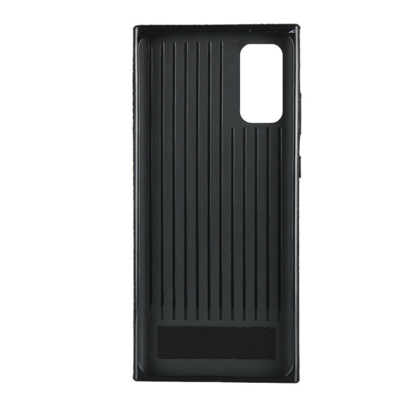 Coque Samsung Galaxy S20 Véritable Cuir Litchi Avec Lanière