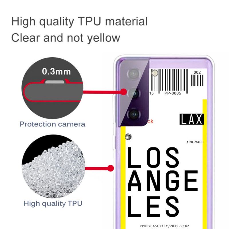 Coque Samsung Galaxy S21 5g Boarding Pass To Los Angeles