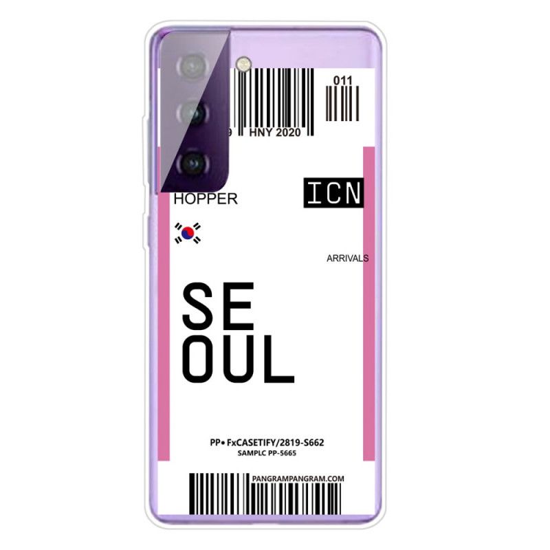 Coque Samsung Galaxy S21 5g Boarding Pass To Seoul