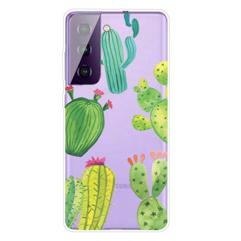 Coque Samsung Galaxy S21 5g Cactus Aquarelle