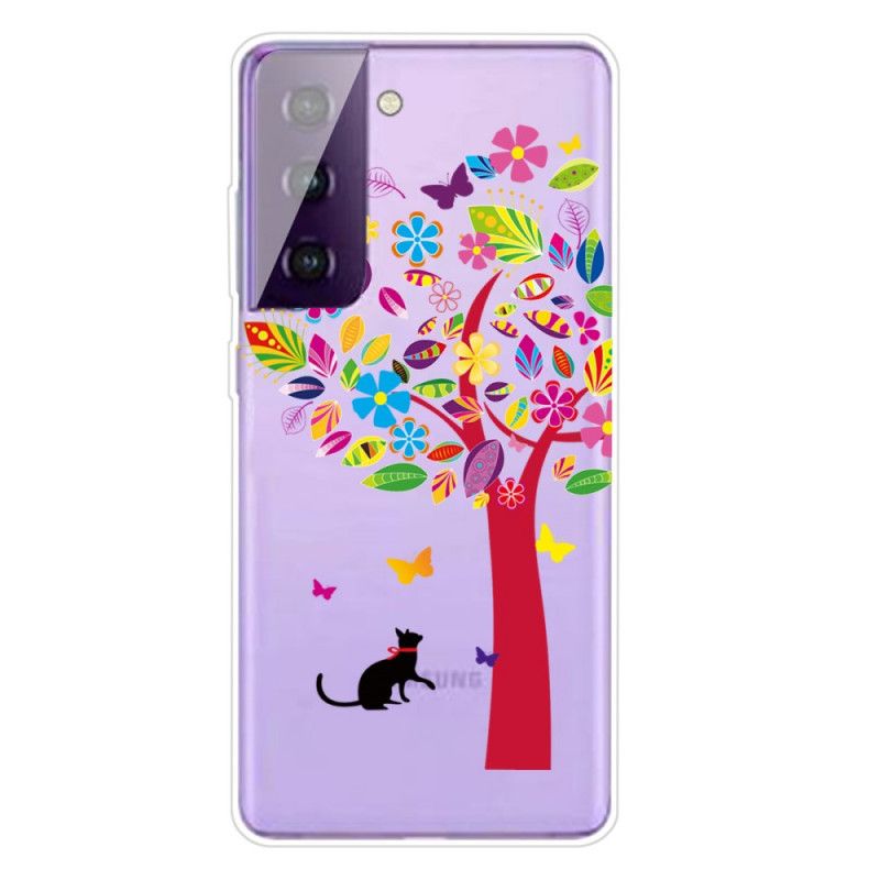 Coque Samsung Galaxy S21 5g Chat Sous L'arbre