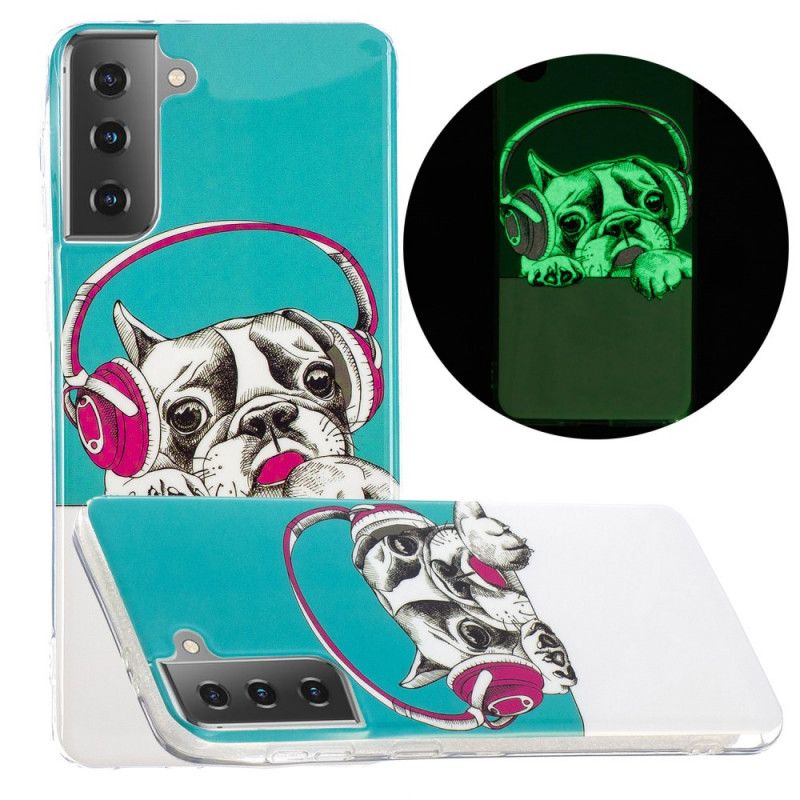 Coque Samsung Galaxy S21 5g Chien Fluorescente