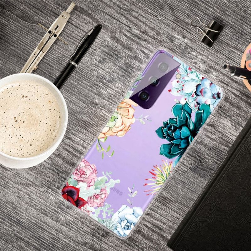 Coque Samsung Galaxy S21 5g Fleurs Aquarelle