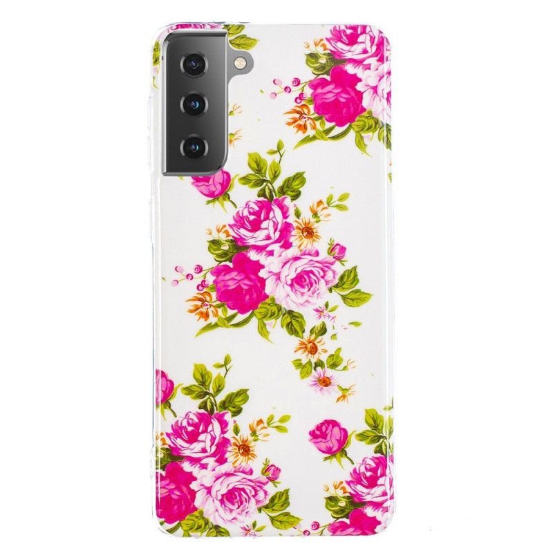 Coque Samsung Galaxy S21 5g Fleurs Liberty Fluorescente