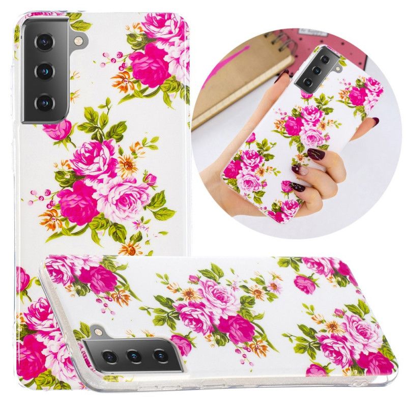 Coque Samsung Galaxy S21 5g Fleurs Liberty Fluorescente