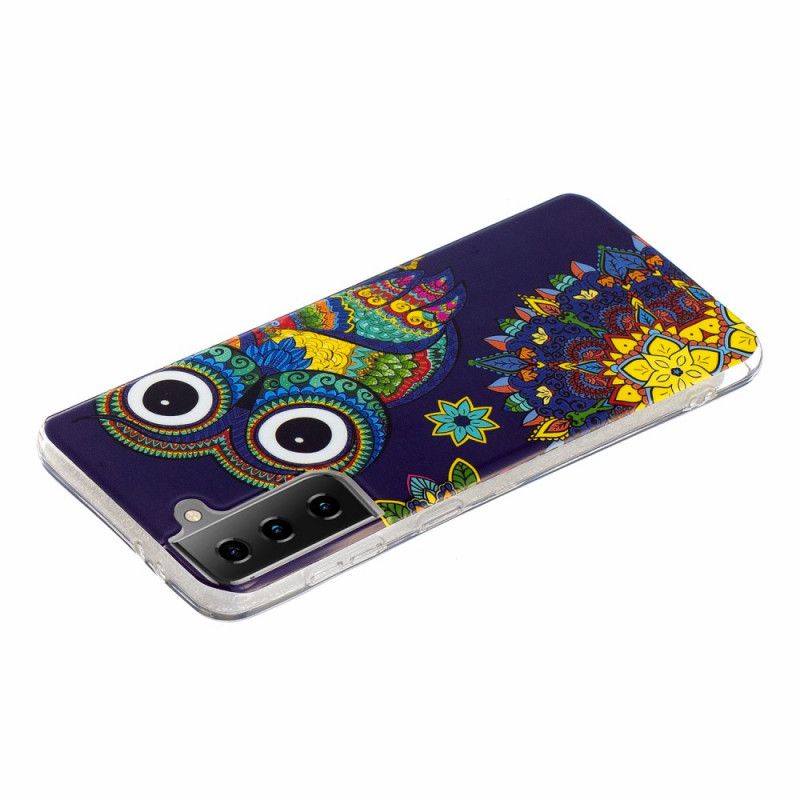 Coque Samsung Galaxy S21 5g Hibou Mandala Fluorescente