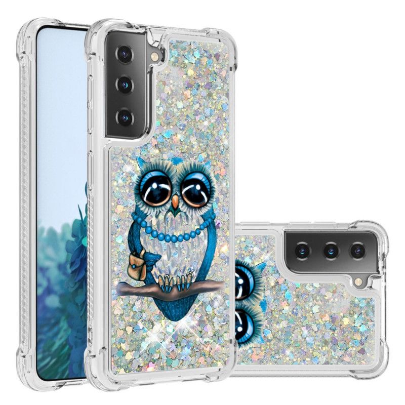 Coque Samsung Galaxy S21 5g Miss Hibou Paillettes