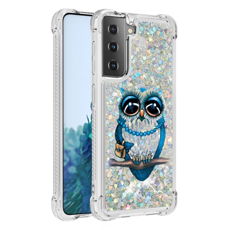 Coque Samsung Galaxy S21 5g Miss Hibou Paillettes