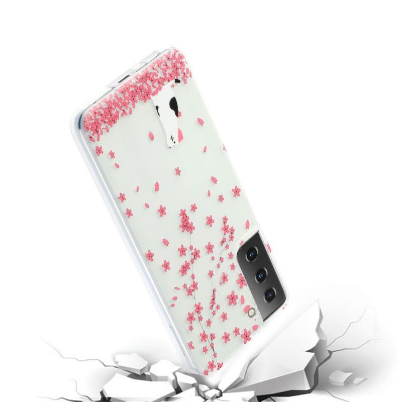 Coque Samsung Galaxy S21 5g Pétales Et Chat