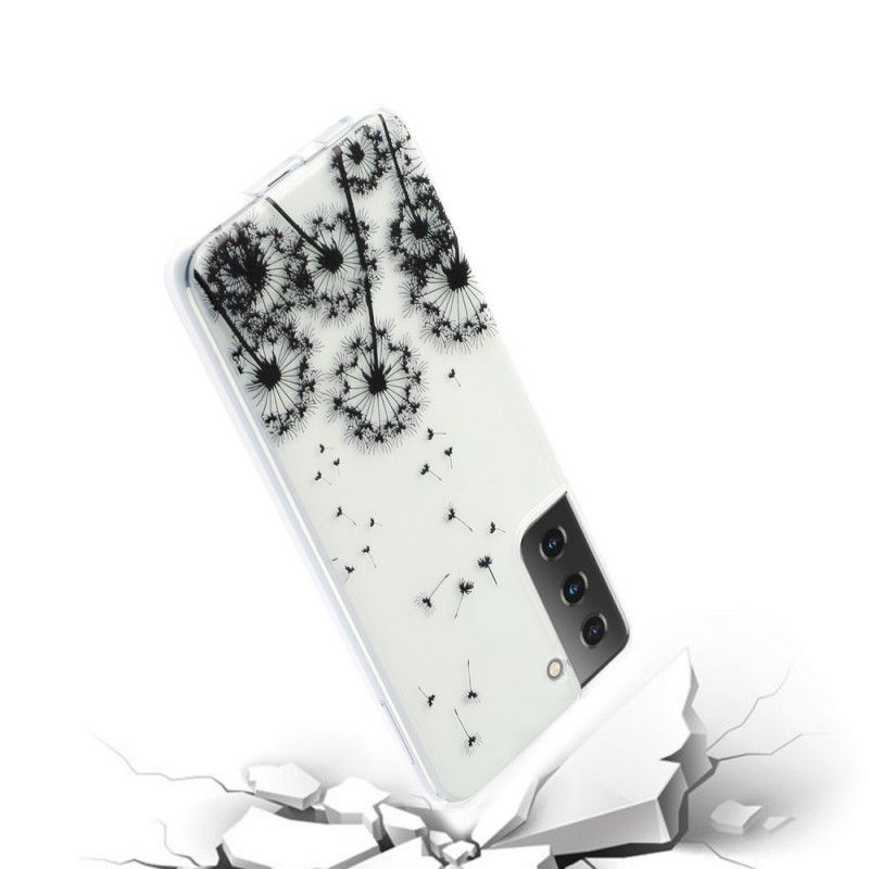 Coque Samsung Galaxy S21 5g Transparente Pissenlits Noirs