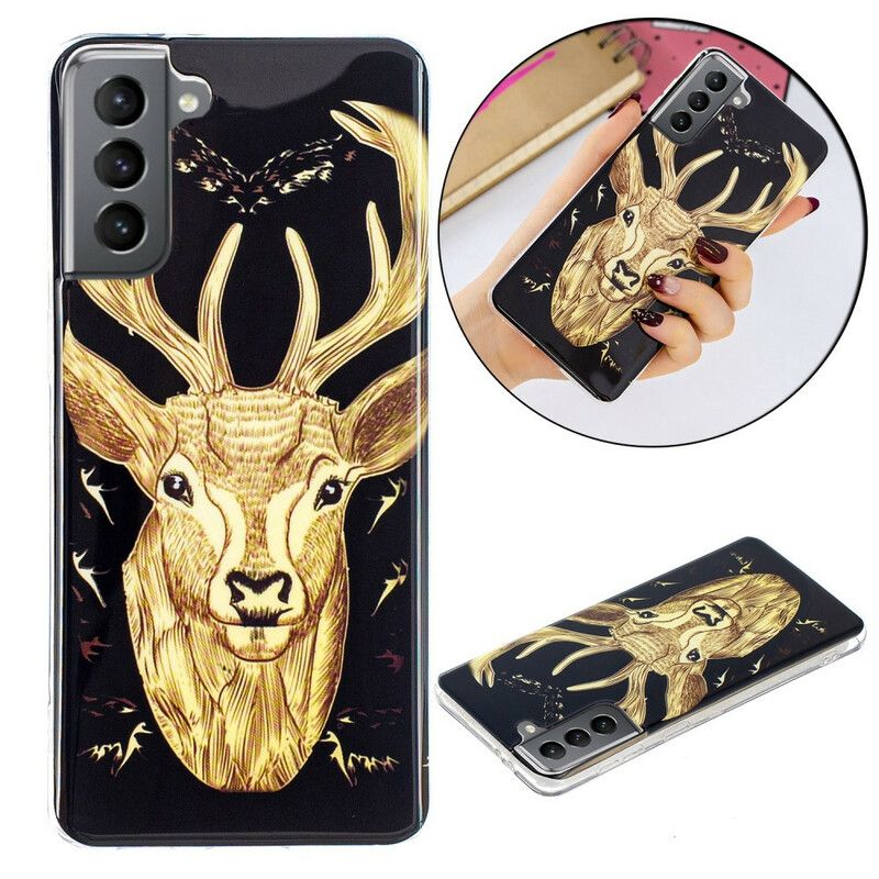 Coque Samsung Galaxy S21 FE Cerf Majestueux Fluorescente