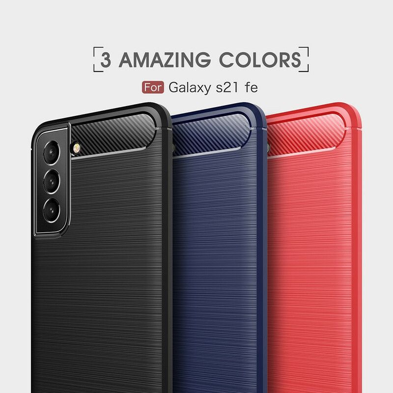 Coque Samsung Galaxy S21 FE Fibre Carbone Brossée