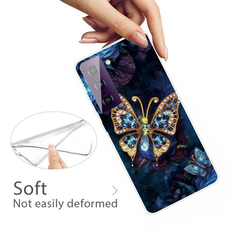Coque Samsung Galaxy S21 FE Papillons Variés